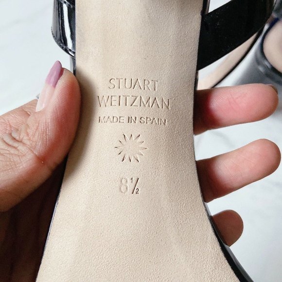 Stuart Weitzman Ankle Strap Heel Sandal Black - Picture 7 of 9